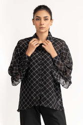 Black Woven Top 231-217-067